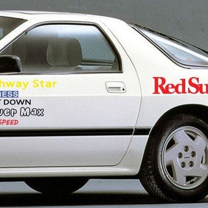 Initial D RX7 takahasi redsuns side door decal jdm sticker vinyl decal car doors set of 2