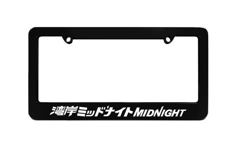 Wangan Midnight Black License Plate Frame frames JDM racing  fits most North America USA and Canada car license plates 1 pc 