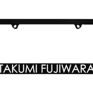 Takumi Fujiwara Tofu Shop AE86 Black License Plate Frame frames Initial D fits most North America USA and Canada car license plates 1 pc