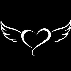 Angel heart angel wings cute sticker vinyl decal, car window, doors, bumper, laptop