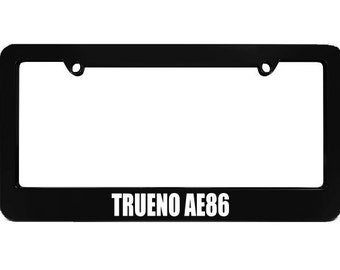 TRUENO AE86 Black License Plate Frame frames Initial D JDM  fits most North America USA and Canada car license plates 1 pc