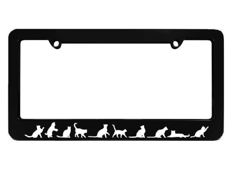 Cats Cat Black License Plate Frame Frames Pet Cat Animal Fits Etsy