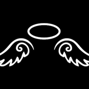 Angel wings halo cute funny sticker vinyl decal, car window, doors bumper laptop