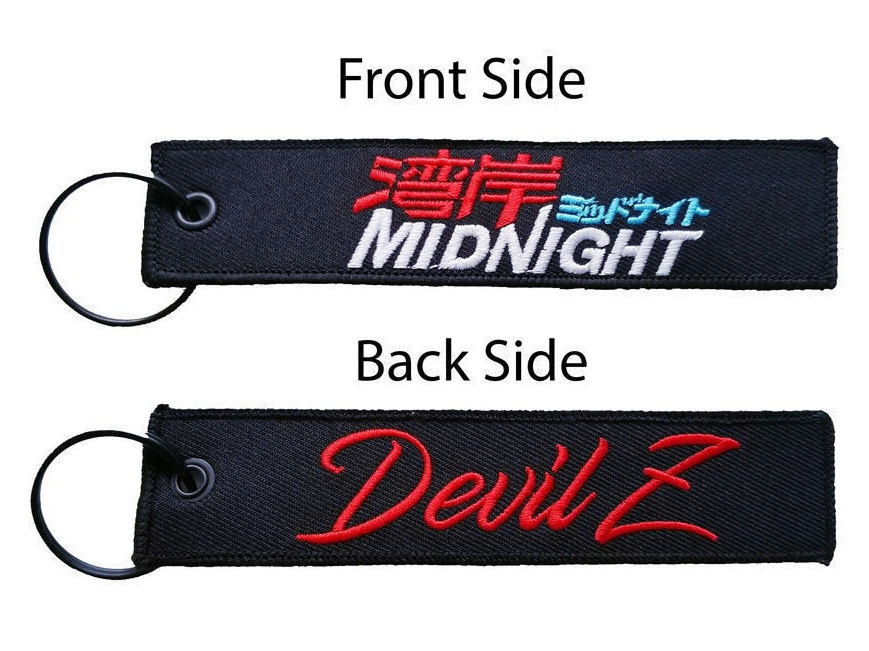 custom mafia キーホルダー Wangan Midnight Devil Z Key Tag Keychain Embroidered Style