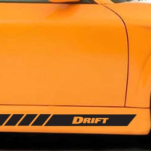 Drift side body stripes decal racing jdm vinyl car doors bumper set of 2