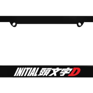 Initial D Black License Plate Frame frames racing JDM fits most North America USA and Canada car license plates 1 pc