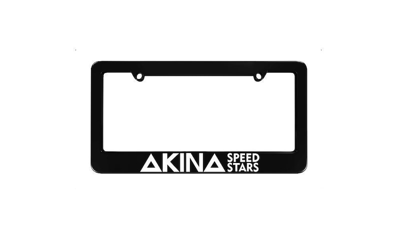 Akina Speed Stars Black License Plate Frame frames Initial D JDM  fits most North America USA and Canada car license plates 1 pc 