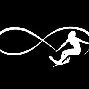Infinity surfer love girl cute vinyl decal, car window, doors bumper laptop