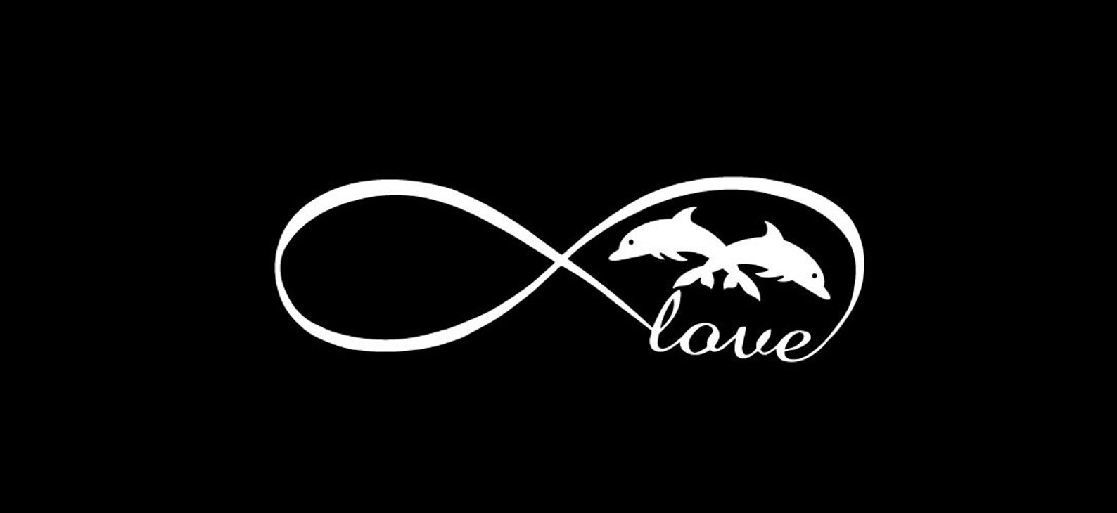 Dolphin Infinity Infinity Love Dolphins Sticker Vinyl Decal, Car Window, Doors, Bumper ...