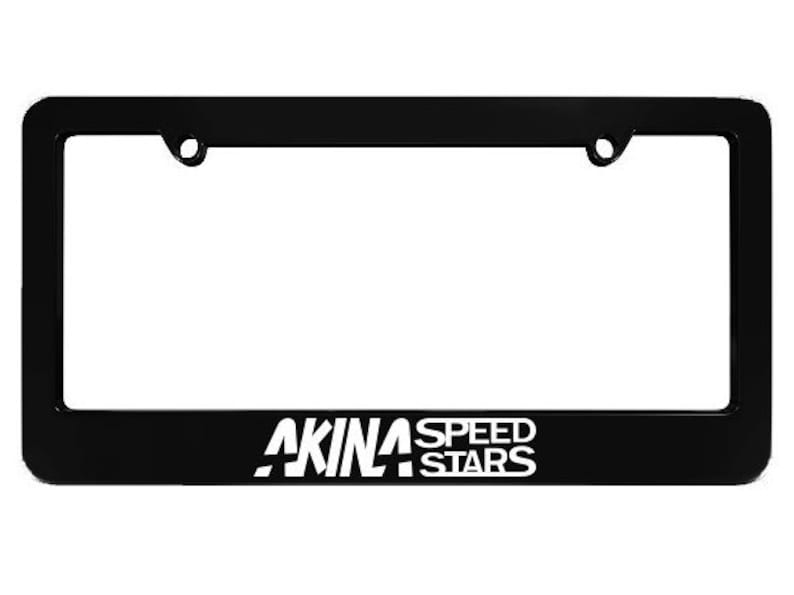 Akina Speed Stars Black License Plate Frame frames Initial D JDM  fits most North America USA and Canada car license plates 1 pc 