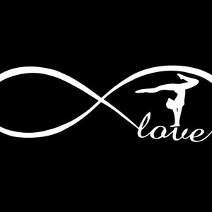 Infinity love gymnastics cute decal sticker vinyl decal car window bumper laptop