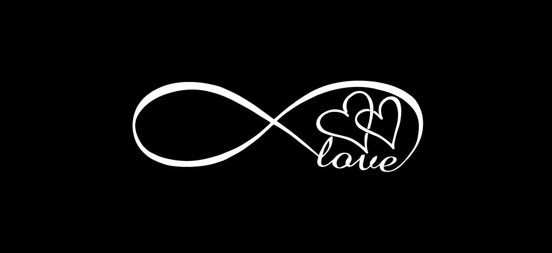 Infinity Love Double Heart Sticker Vinyl Decal, Car Window, Doors ...