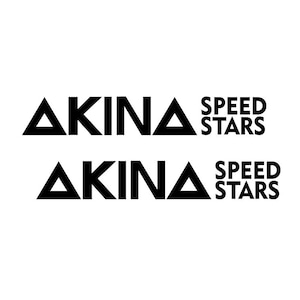 May include: Black and white logo with the text "AKINA SPEED STARS" repeated twice.