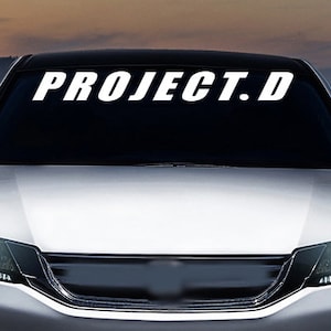 Project d initial d drift racing jdm windshield banner vinyl decal car, truck