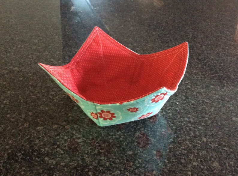 Reversible Premium Cotton Microwave Bowl HoldersCozies No More Burnt Cold Fingers Protect Non-Stick Pans BabsFabs