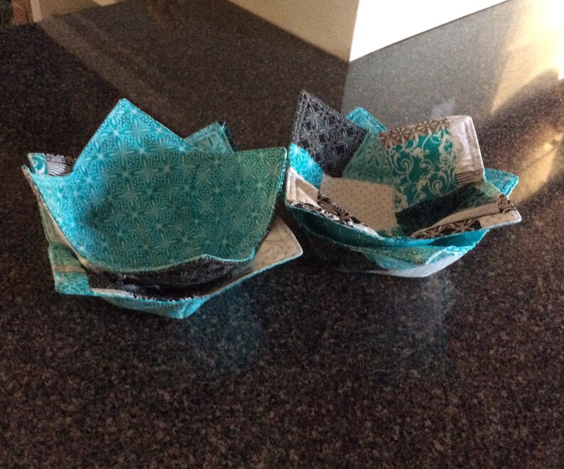 Reversible Premium Cotton Microwave Bowl HoldersCozies No More Burnt Cold Fingers Protect Non-Stick Pans BabsFabs