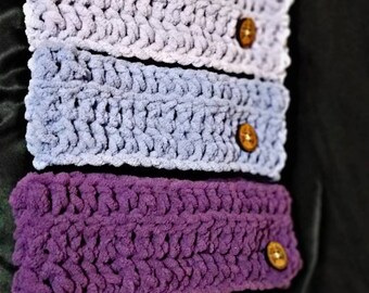 Wide Ribbed Ear Warmer (Shades of Purple)