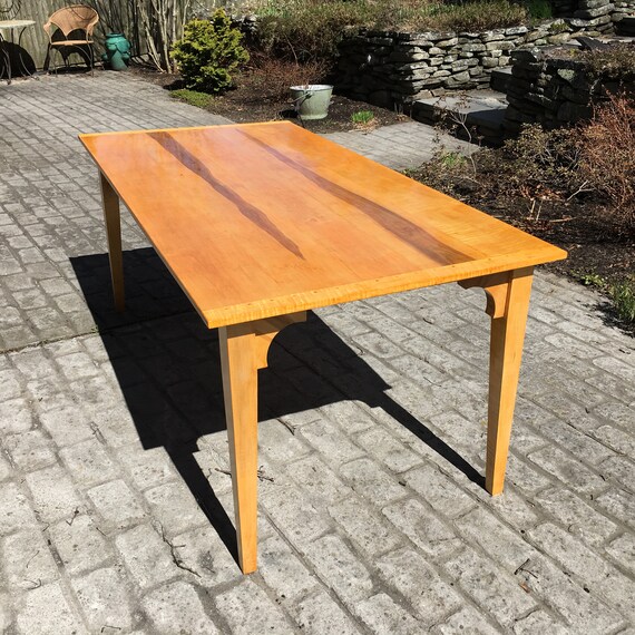 Tiger Maple Farm Table Writing Desk Etsy