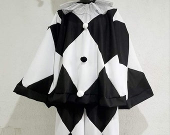 Black and White Mime  Stilt Costume