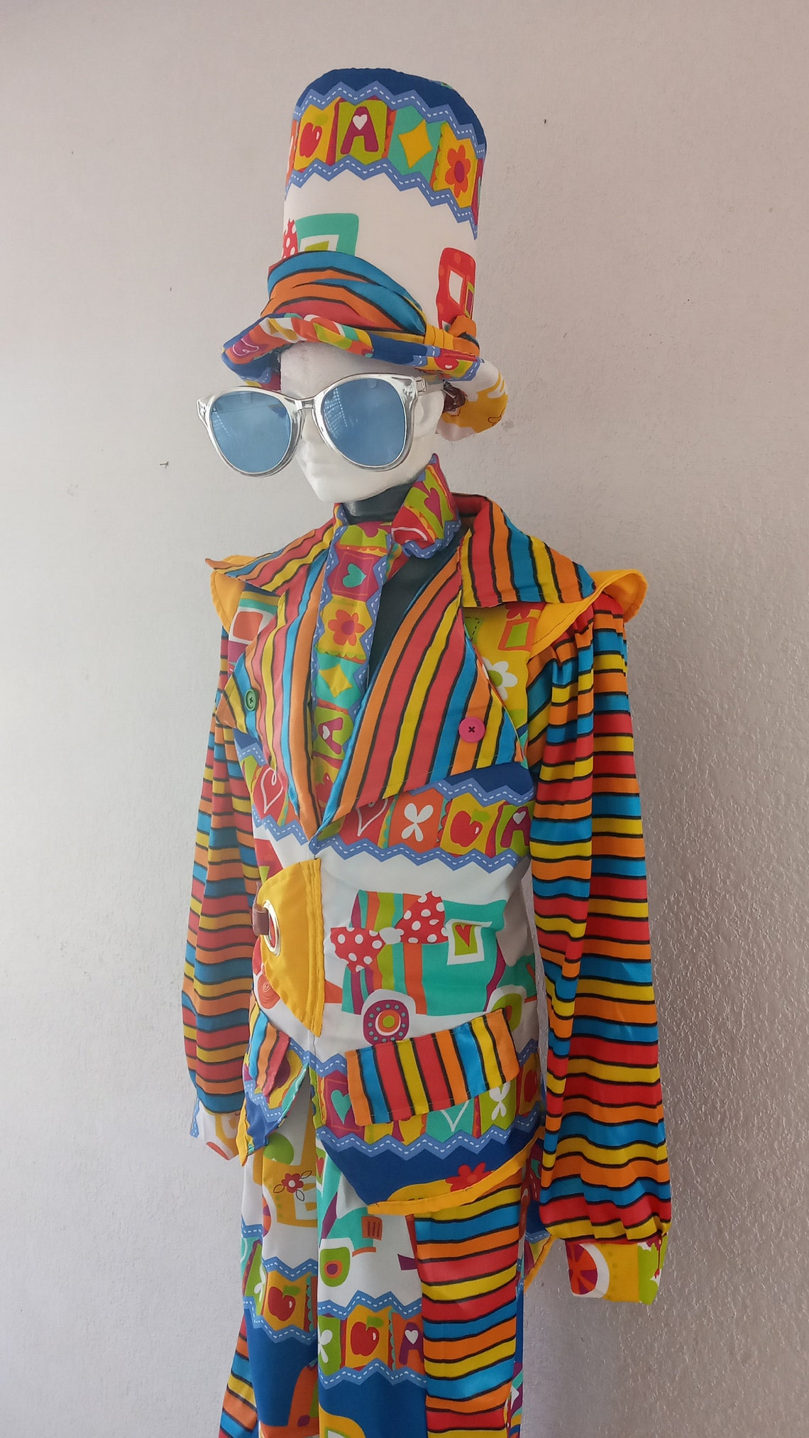 Colorful Clown Stilt Costume Etsy