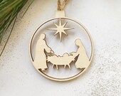 BABY JESUS ORNAMENT - Laser cut wood Christmas ornaments