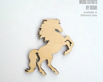 JumpingHorse-Rider-1 Unfinished Wood Shape Cutout Variety Sizes USA Made Symbols