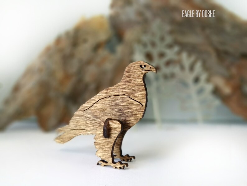 BALD EAGLE Laser cut wood American eagle gifts Etsy