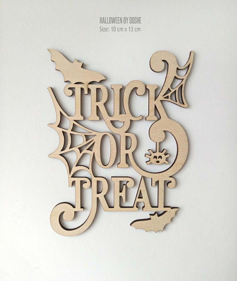 Trick or Treat laser cut Halloween decorations / Halloween Etsy