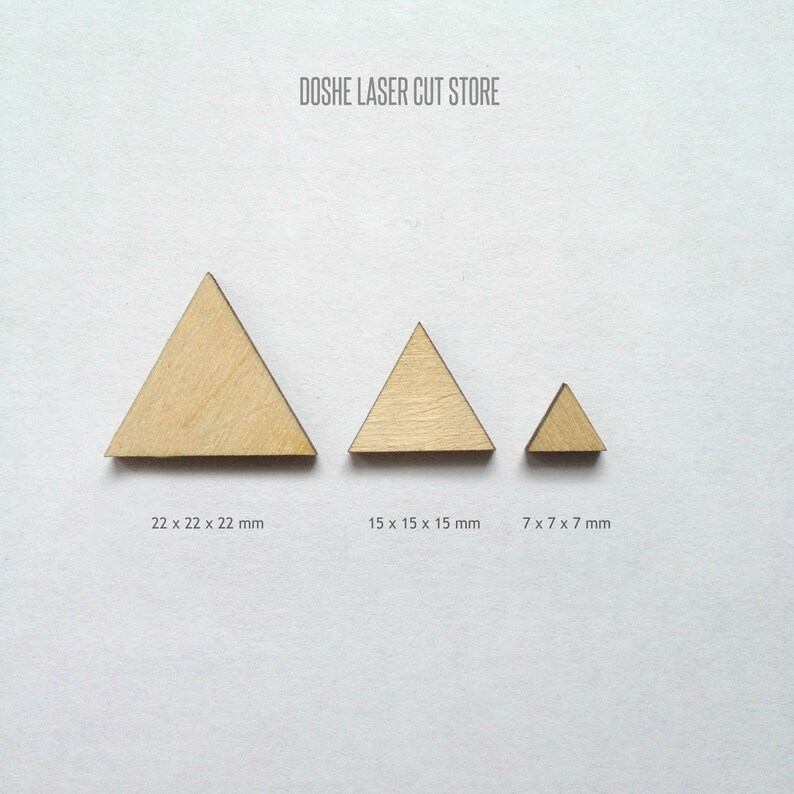 TRIANGLES Geometric shapes Laser cut wood Unfinished Etsy