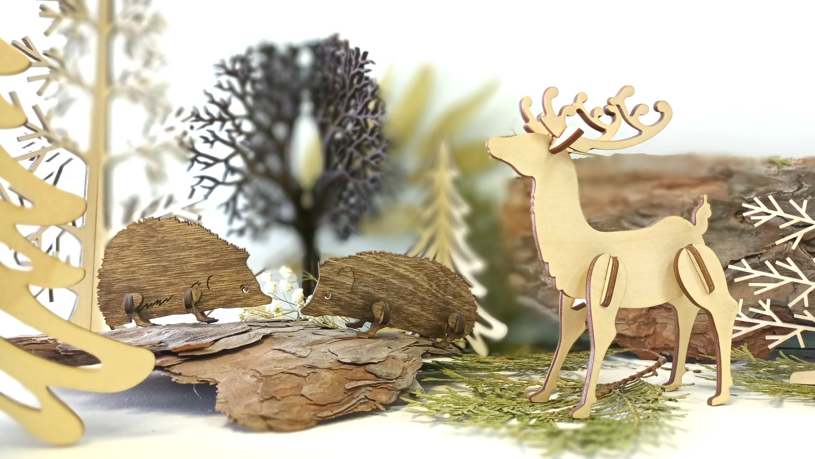 3D WOOD CHRISTMAS TREE Woodland Nursery decor Laser cut | Etsy