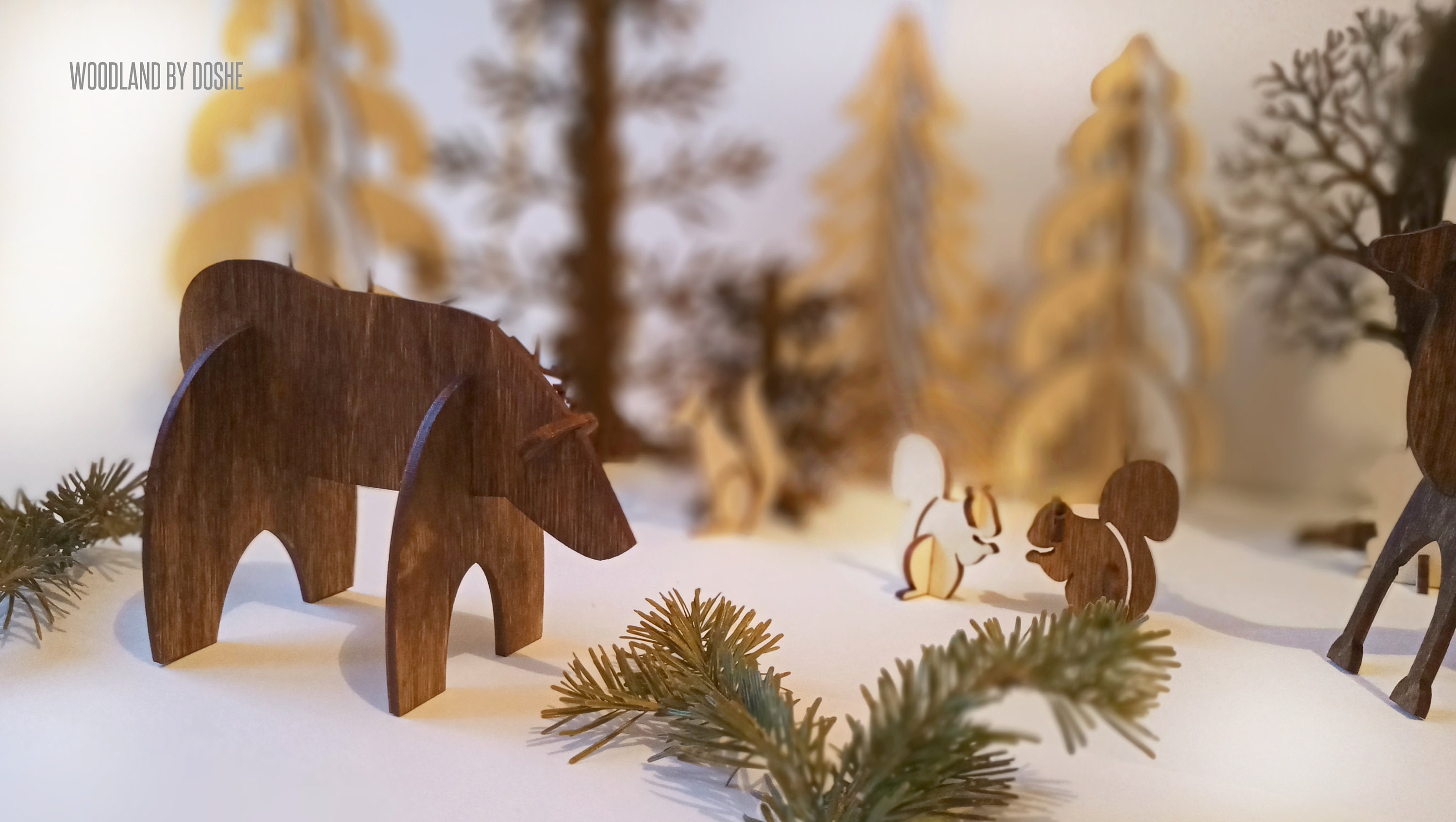 BEAVER Woodland Nursery decor Laser cut wood miniature Etsy