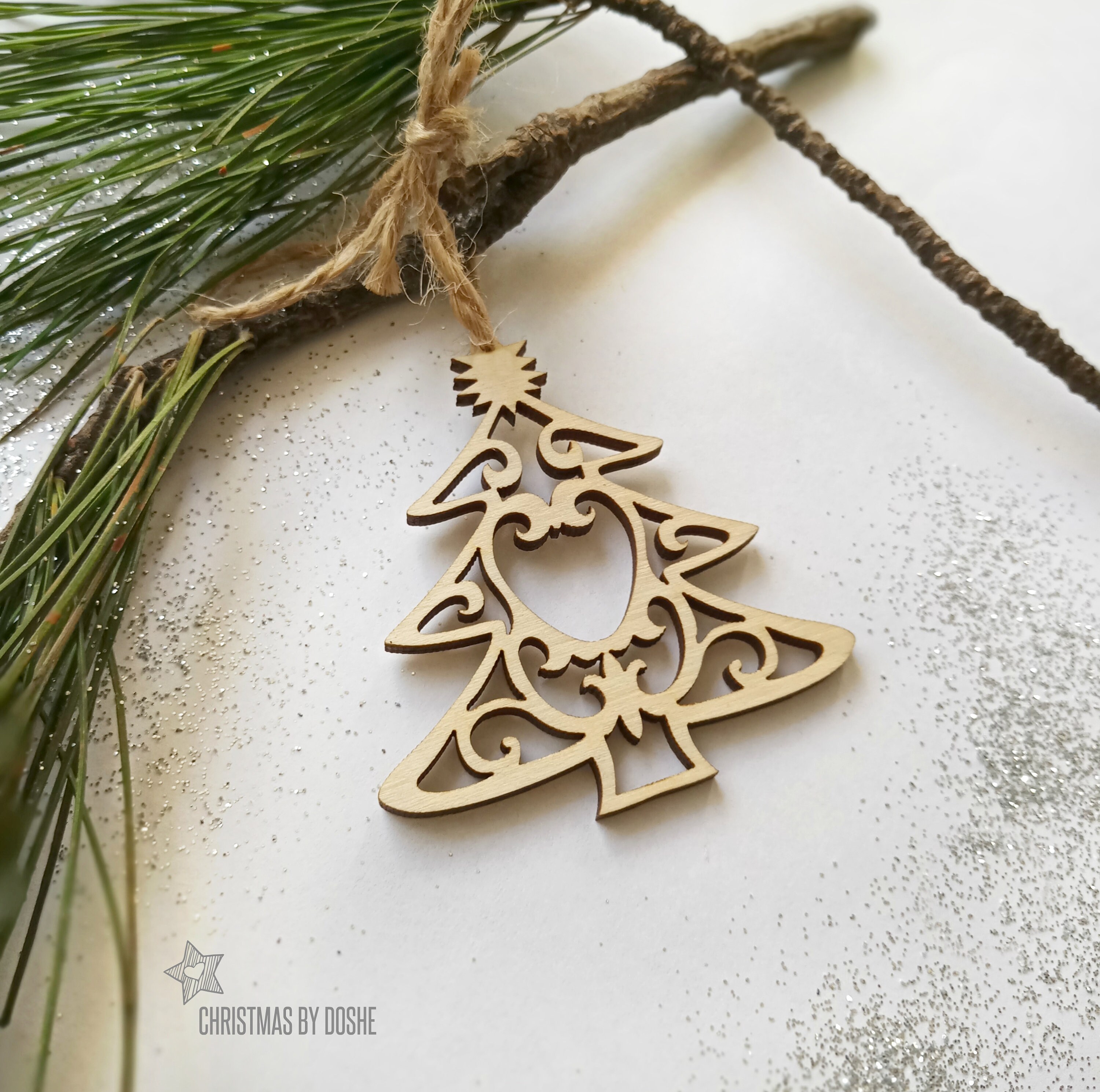 CHRISTMAS Ornaments Laser cut wood decor Etsy