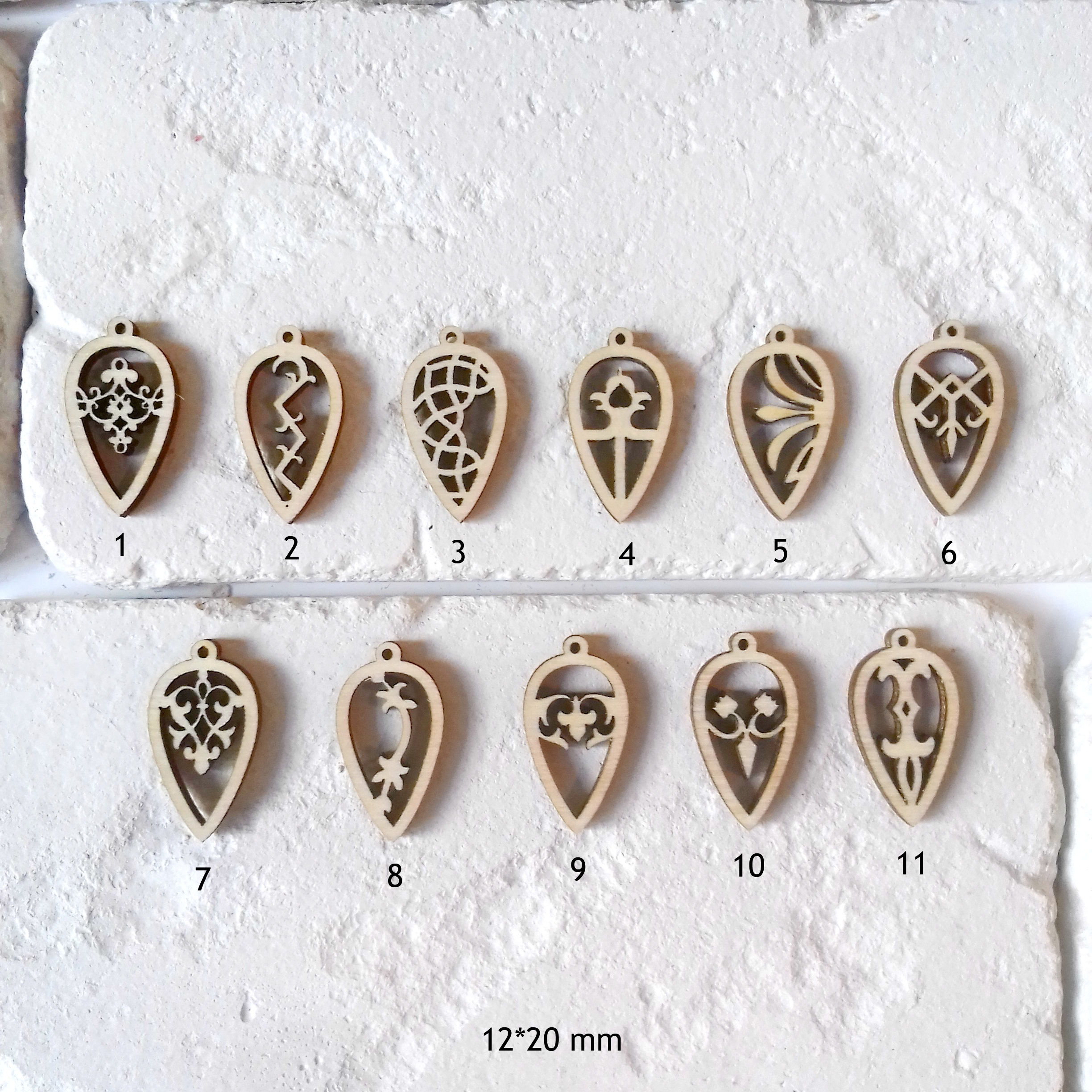 WOOD CHARMS Laser cut tiny charms for jewelry making Etsy