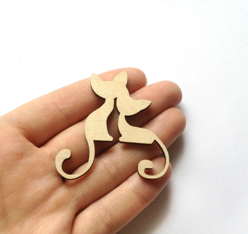 CAT ORNAMENT Laser cut wood shapes Ready to paint cutouts Etsy