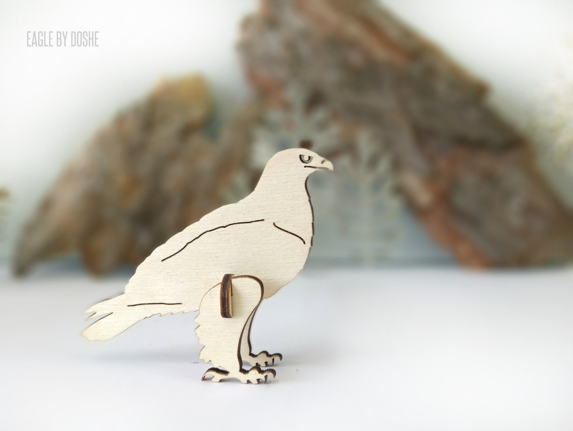 BALD EAGLE Laser cut wood American eagle gifts Etsy