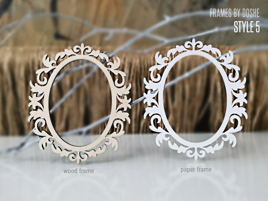 WOOD FRAME Laser cut Vintage Photo Frames Scrapbook album Etsy