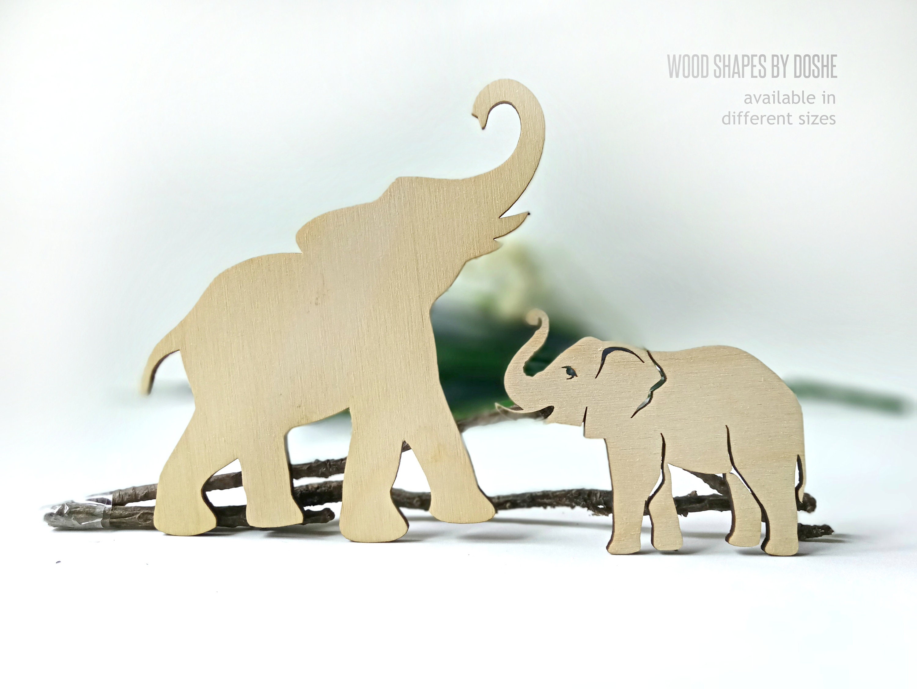 LASER CUT ELEPHANT Unfinished Ready to paint Wood shapes Etsy