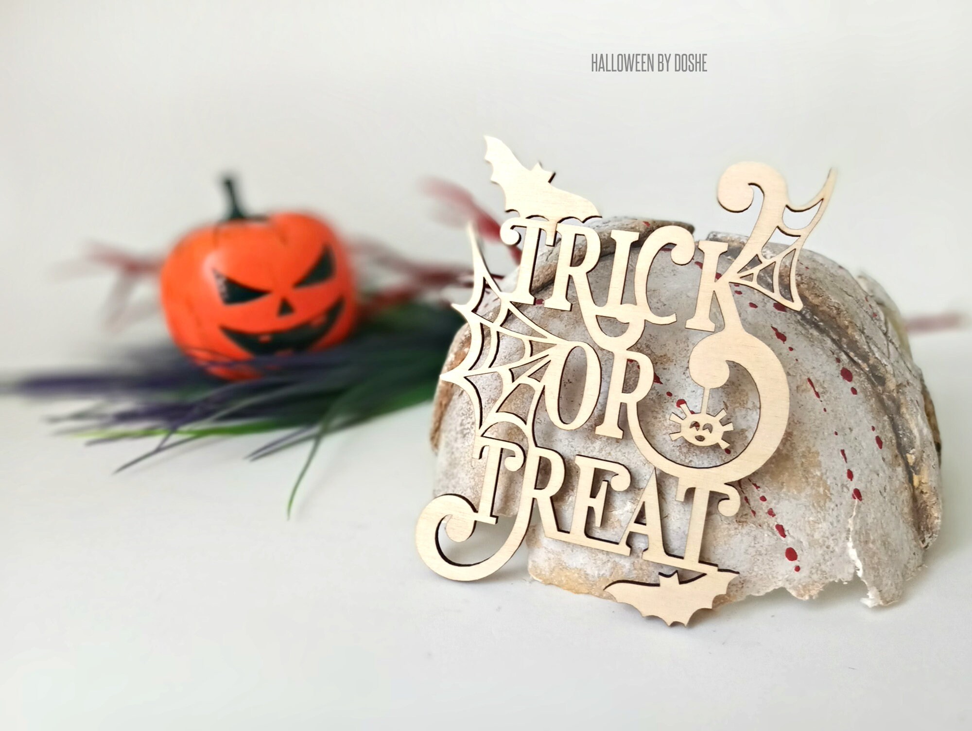 Trick or Treat laser cut Halloween decorations / Halloween Etsy