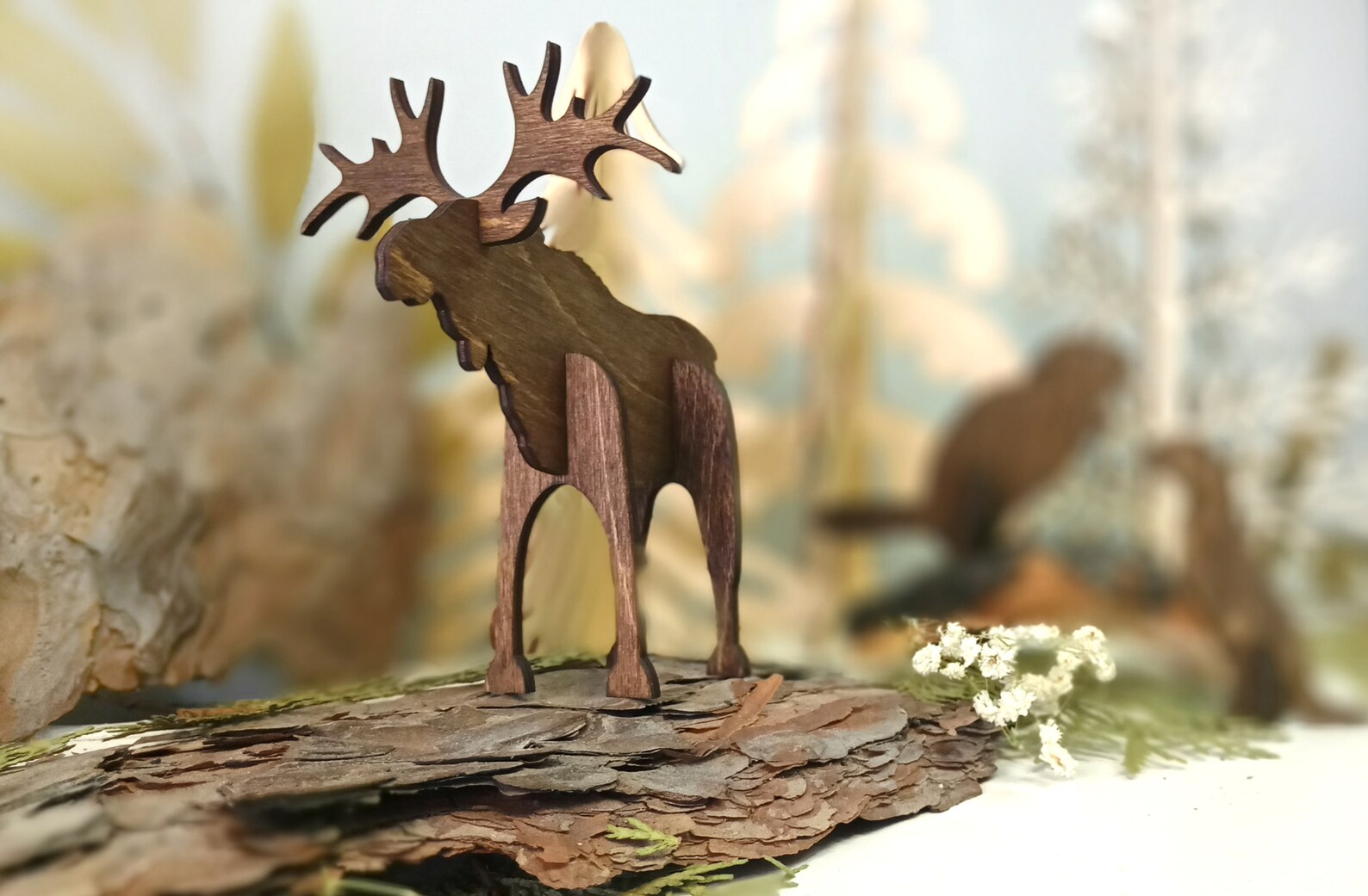 BEAVER Woodland Nursery decor Laser cut wood miniature Etsy