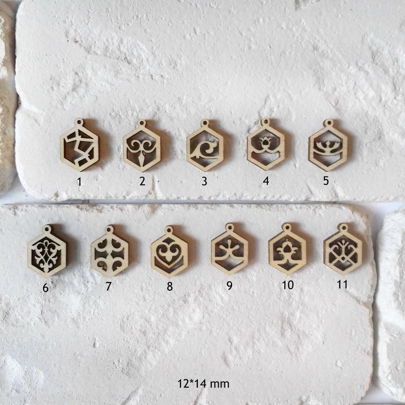 TINY WOOD CHARMS Laser cut wood Jewelry charms Wood Etsy