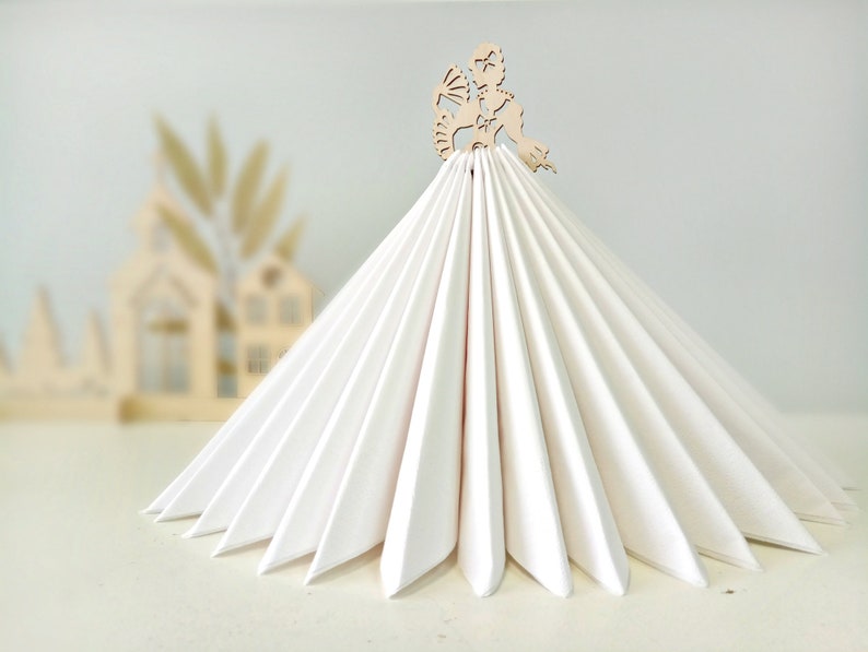 NAPKIN HOLDER Lady with fan Laser cut wood Table Centerpiece Etsy