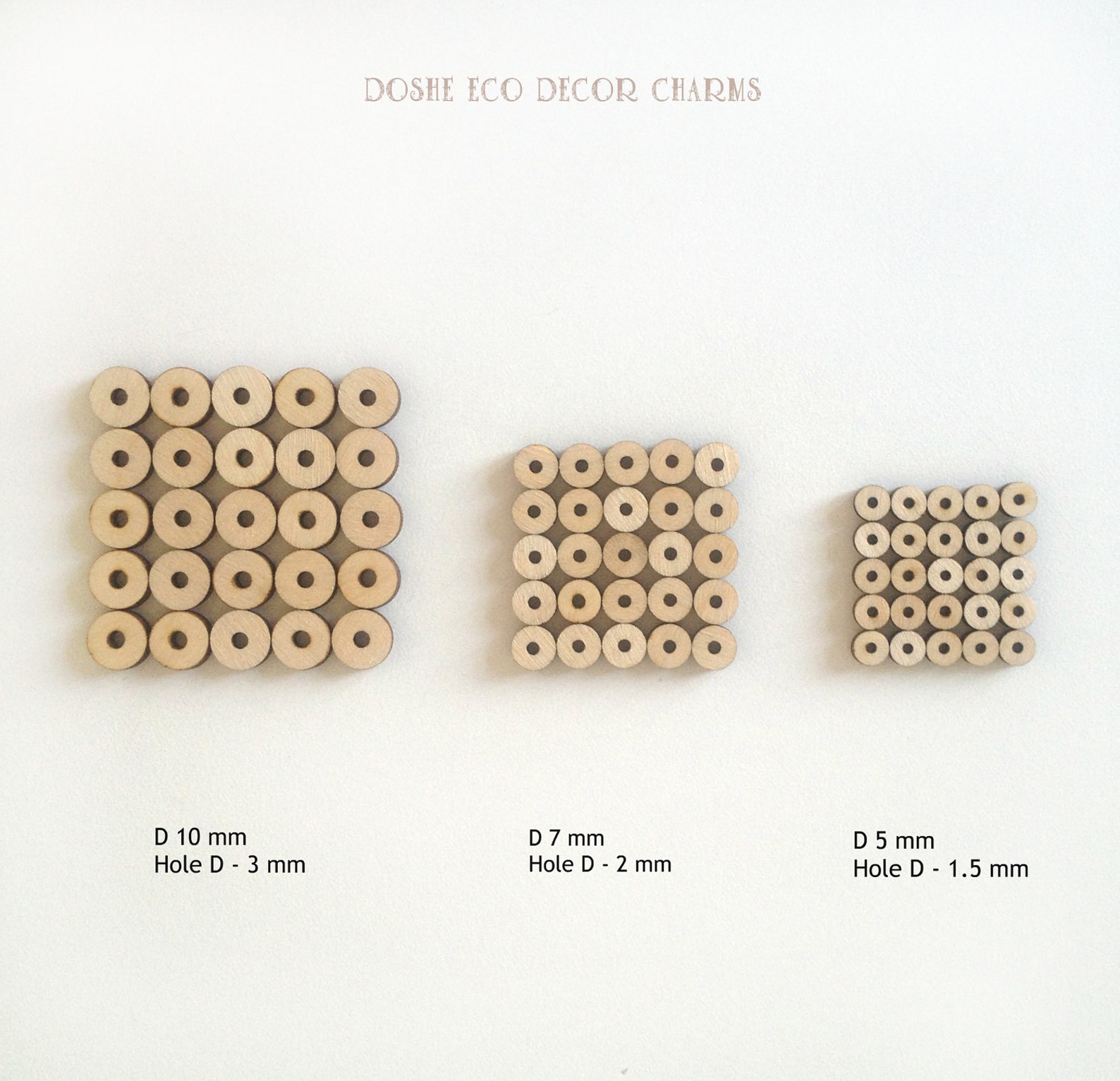 Set of 50 Wood Beads / Flat Beads / Beads for Jewelry Making / Etsy