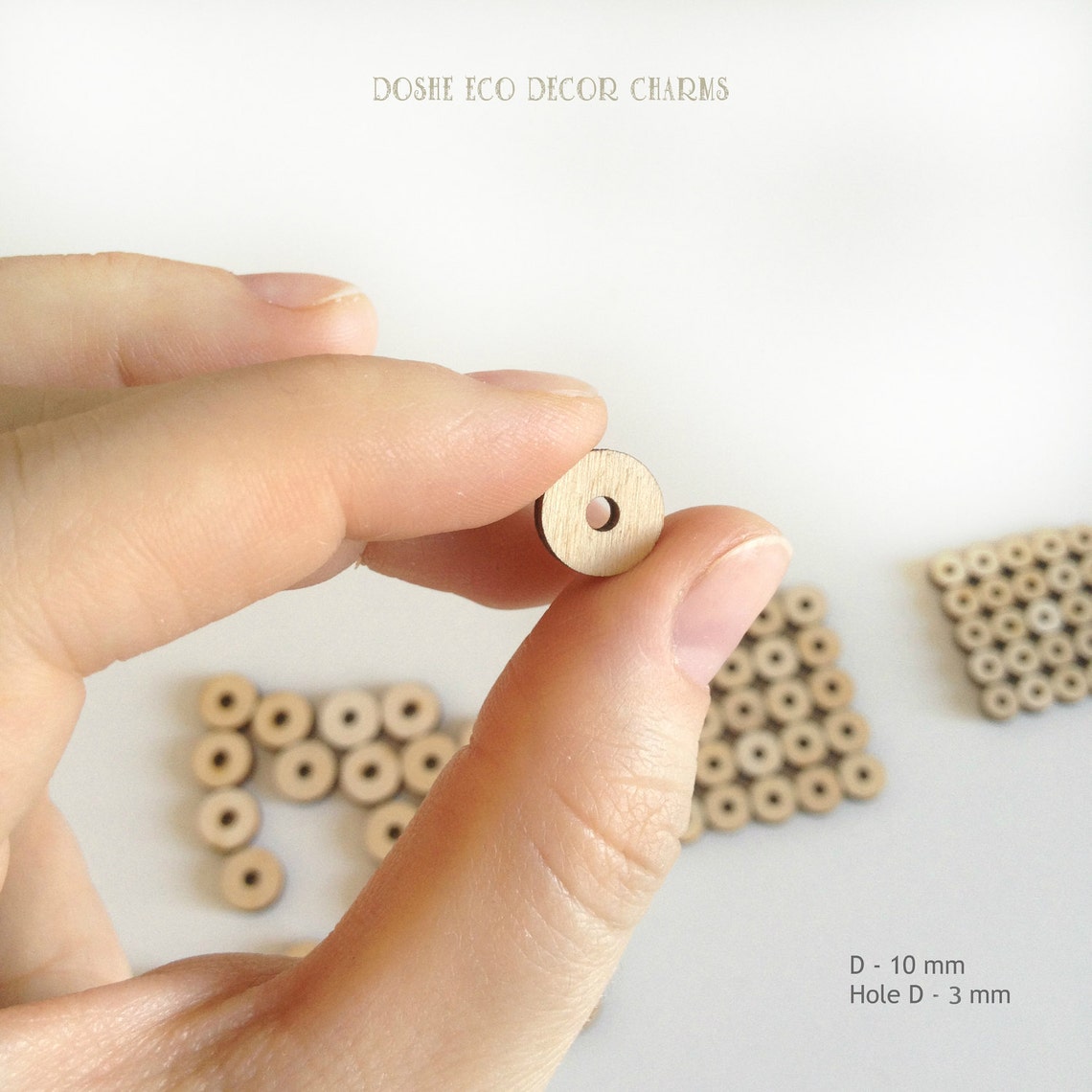 Set of 50 Wood Beads / Flat Beads / Beads for Jewelry Making / Etsy