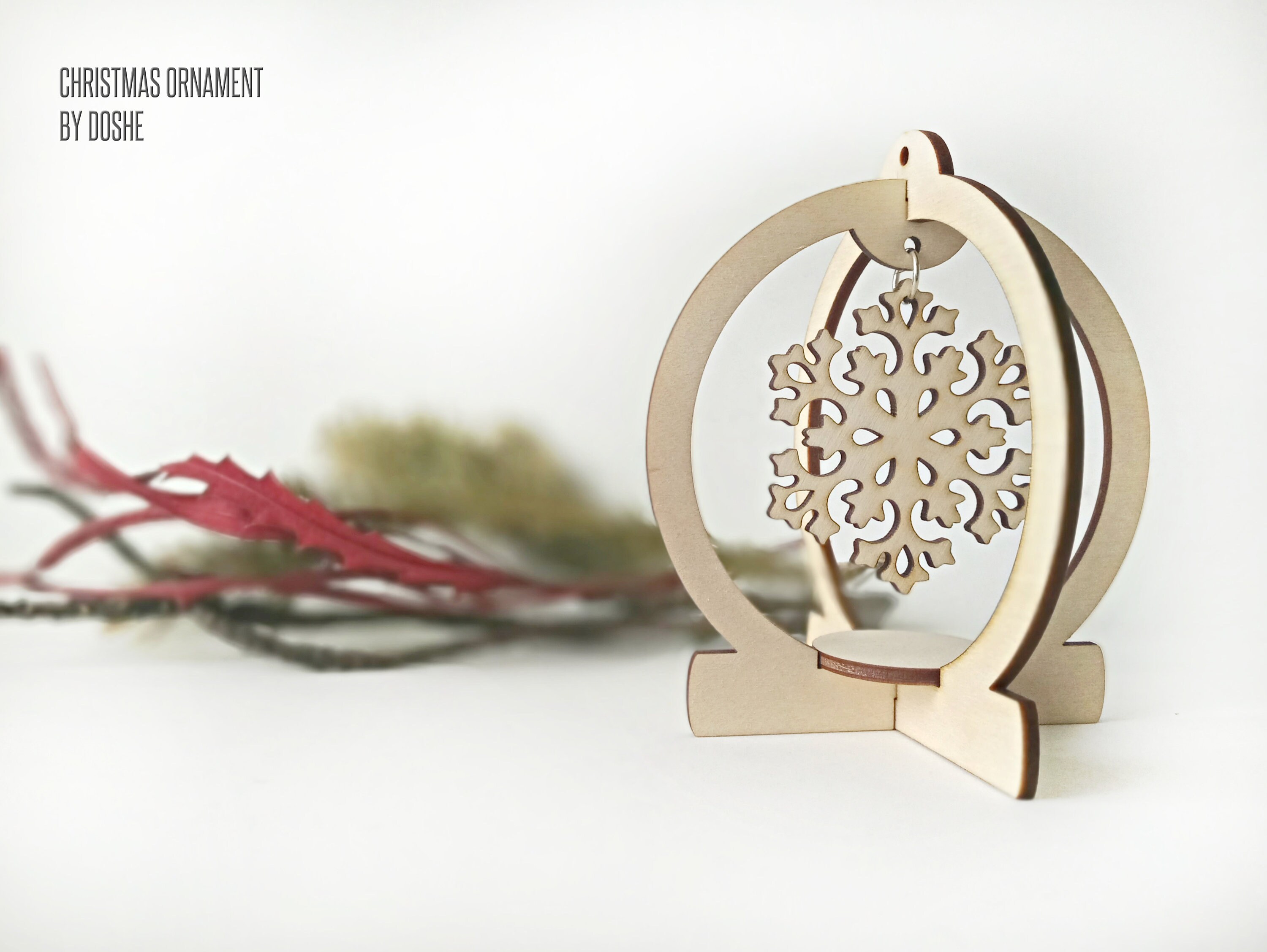 3D SNOWFLAKE Christmas Ornament Laser cut wood decor Etsy