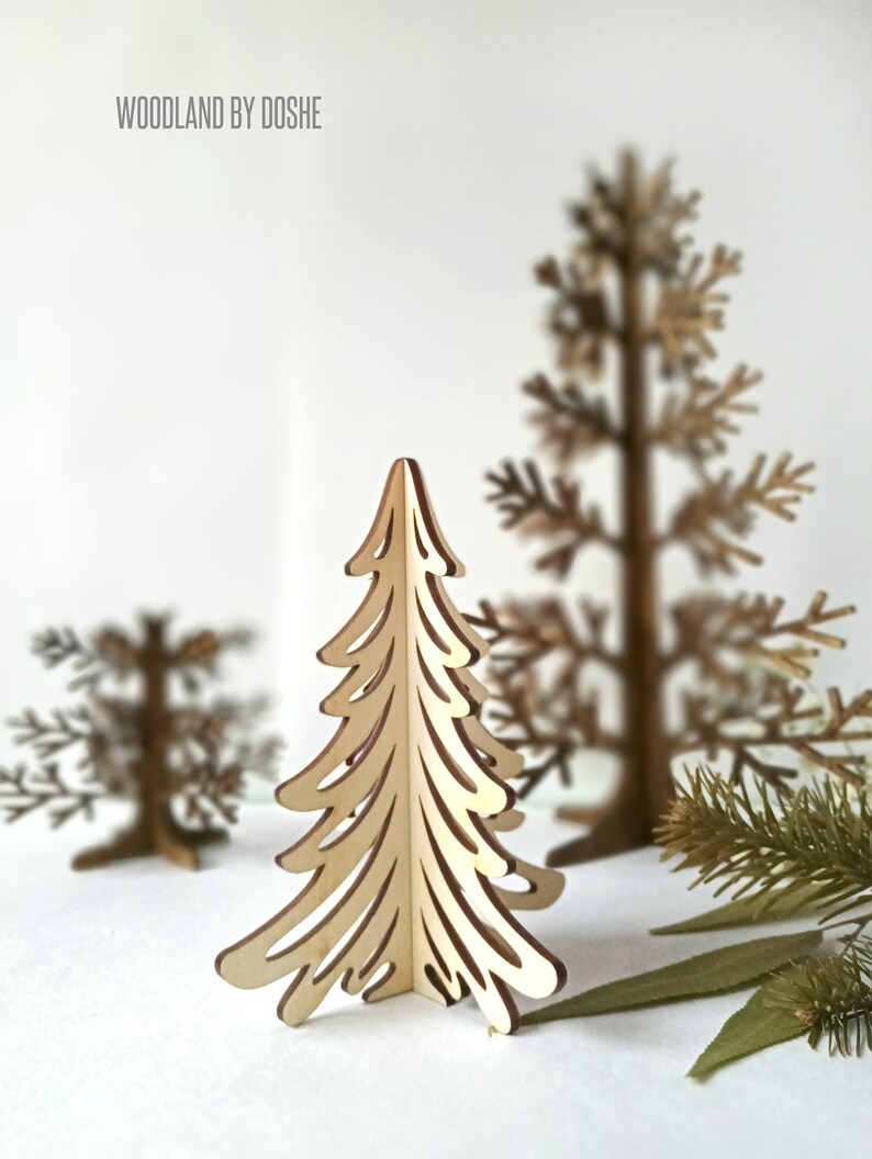 3D WOOD CHRISTMAS TREE Woodland Nursery decor Laser cut Etsy