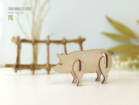 Dollhouse Miniature Unfinished Metal Pig