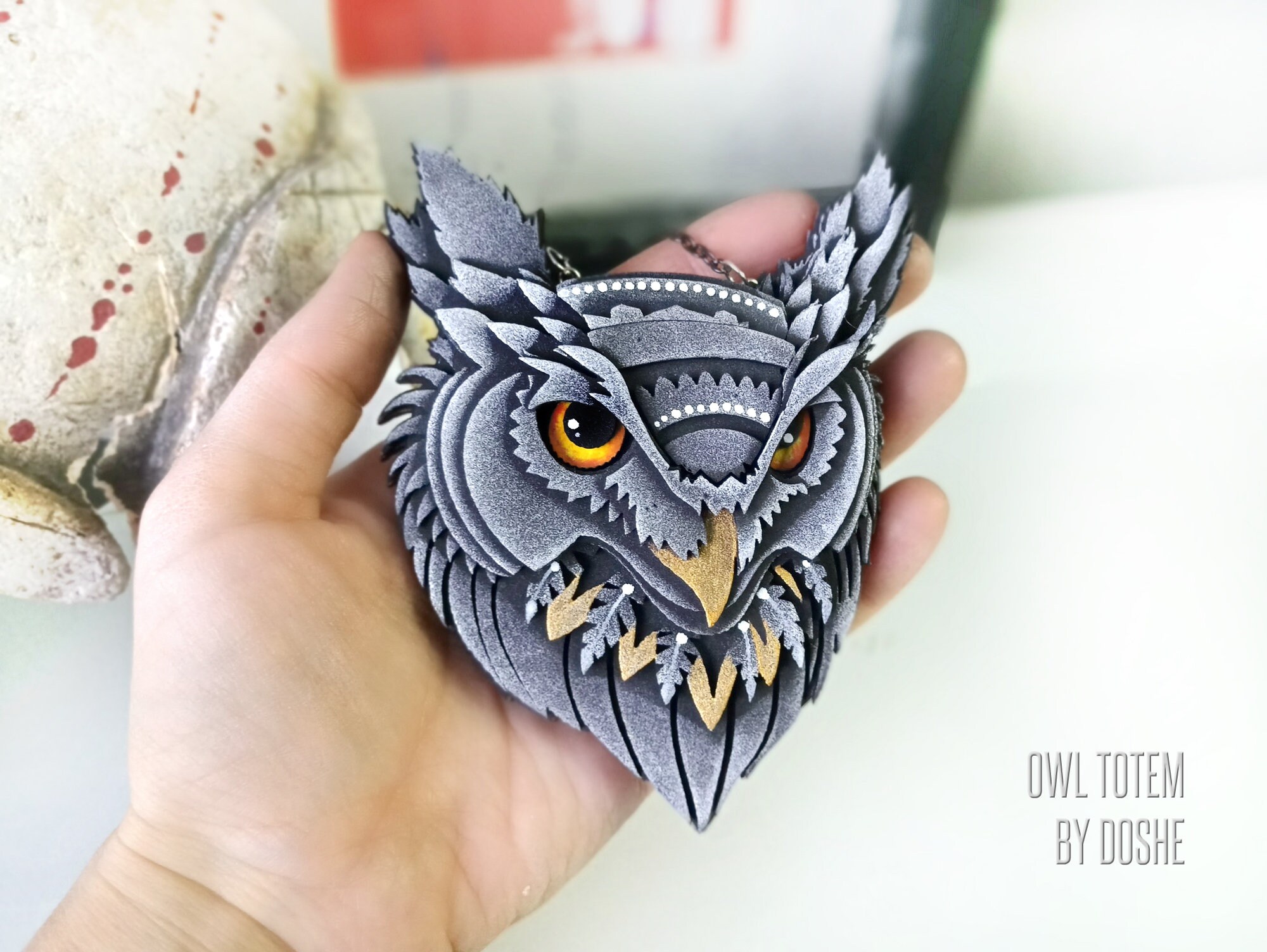 Unique OWL GIFTS Great honred owl Totem Car charm Etsy