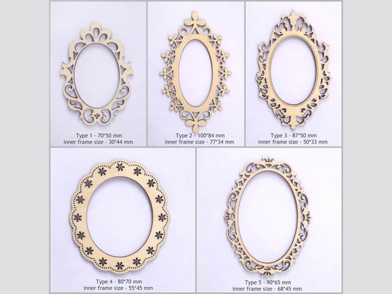 Oval Scrapbook frames for your Art / Laset cut frames / Photo Etsy