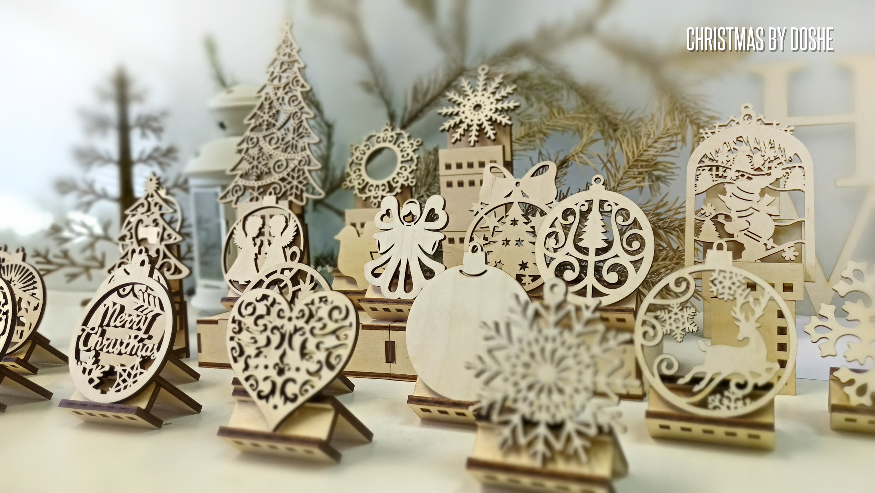 CHRISTMAS ORNAMENTS Family Gifts Laser cut wood Holiday  Etsy
