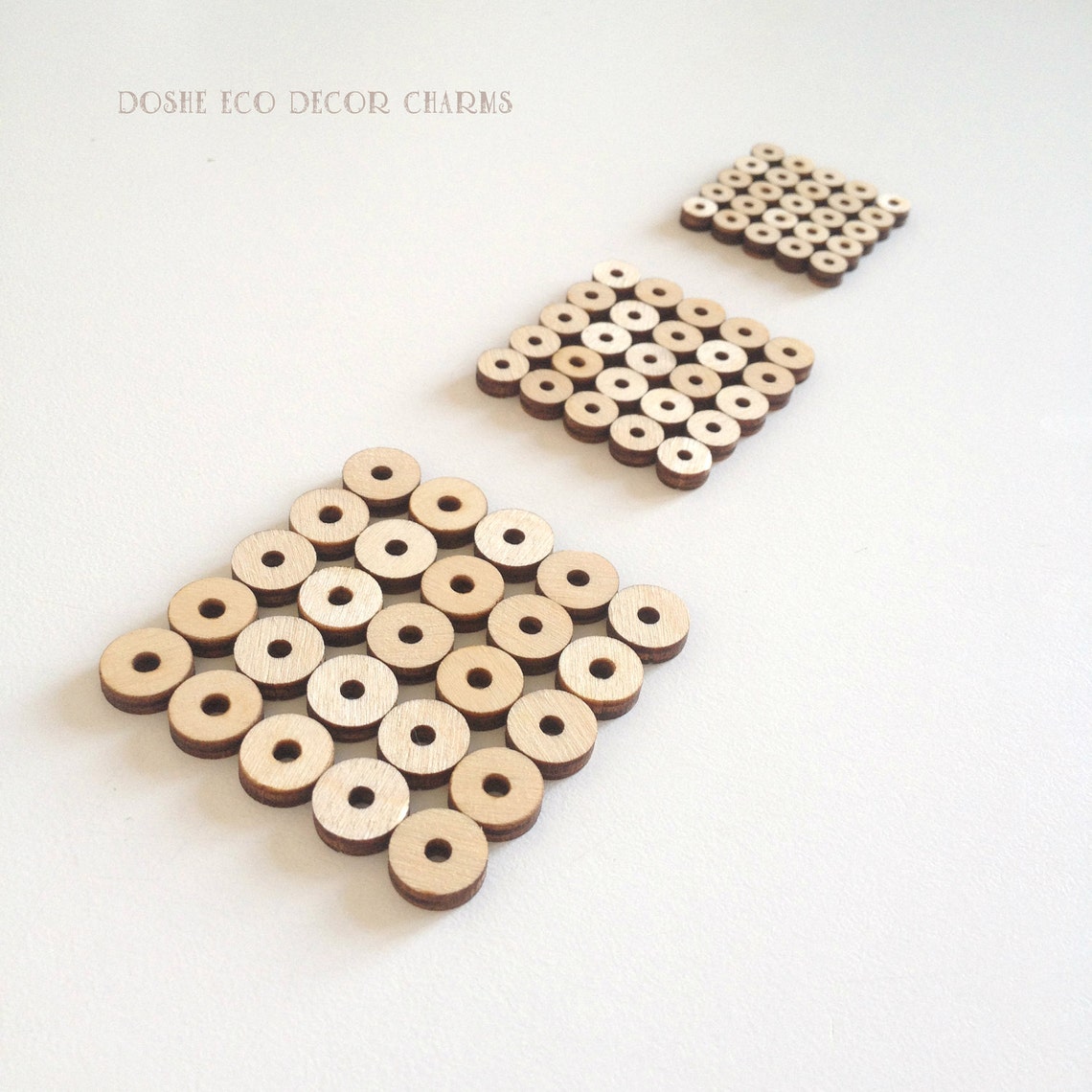 Set of 50 Wood Beads / Flat Beads / Beads for Jewelry Making / Etsy